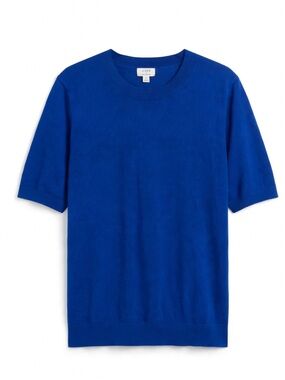 J.Crew Factory 2X Short Sleeve Cotton Sweater Royal Blue NWT CF384 BL6923 $79.50